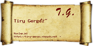 Tiry Gergő névjegykártya